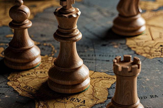Photo of chess game showing advanced strategy